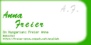 anna freier business card